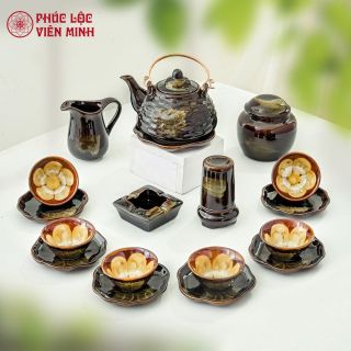 Bộ Ấm Chén Cao Cấp Gốm Sứ Bát Tràng - Phúc Lộc Viên Minh giá sỉ