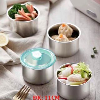 HỘP TRÒN INOX NẮP XANH ĐỰNG THỨC ĂN giá sỉ