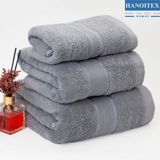 Khăn tắm cao cấp HANOITEX 60*120cm, 70*140cm 100% Cotton Dày Dặn, Thấm Hút, Không Phai Màu giá sỉ