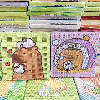 Tranh đính đá 20x20cm mẫu capybara
