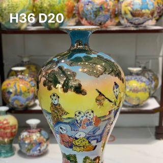Mai Bình Men Màu & Men Màu Vẽ Vàng Gốm Sứ Bát Tràng - Phúc Lộc Viên Minh