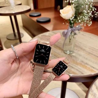 SALE ĐỒNG HỒ NAM THỜI TRANG D.W DÂY LƯỚI MẶT CHỮ NHẬT 2