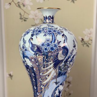 Mai Bình Men Lam & Men Lam Vẽ Vàng Gốm Sứ Bát Tràng - Phúc Lộc Viên Minh