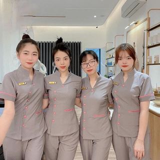 Bộ Đồng Phục Spa, Thẩm Mỹ Viện Hanoitex Thêu Logo Theo Yêu Cầu