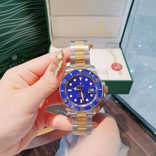 SALE ĐỒNG HỒ NAM CAO CẤP RÔ LE MÁY CƠ VIỀN XOAY DÂY THÉP 5