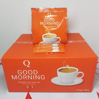 Thùng Cà Phê Sữa Good morning Trần Quang 21 bịch 480g (24 gói x 20g) giá sỉ