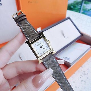 ĐỒNG HỒ NỮ CAO CẤP HEMES DÂY DA MẶT SỐ NIỀNG TRƠN VÀNG 4