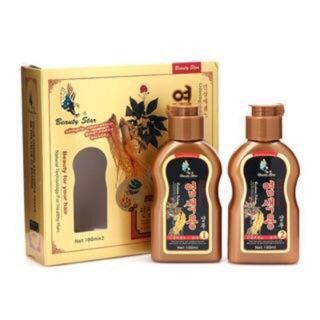 ☀ BỘ 2 CHAI DẦU GỘI ĐEN TÓC BEAUTY STAR NHÂN SÂM HÀN QUỐC