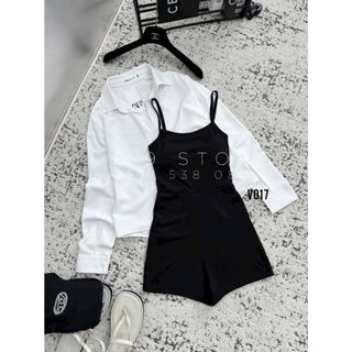 Set Jum 2S Mixx Áo Sơ Mi Tay Liền Phom Rộng - Chất Díp Siêu Co Giãn Size S, M - V017