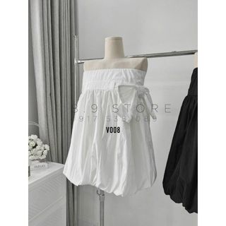 Váy Babydoll Mix Nơ Ngang Vai Bản To , Dáng Bí Xoè 2 Màu Basic Nhẹ Nhàng Phong Cách Tiểu Thư Siêu Dịu Dàng - V008