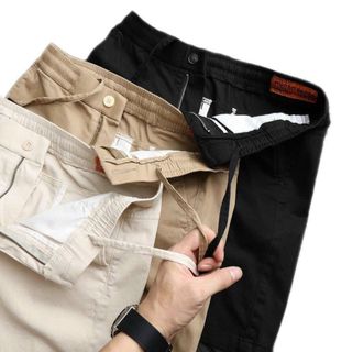 Quần đùi nam lưng thun có nút, kaki chất lượng