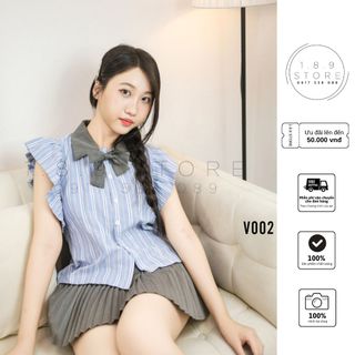 Set Váy Kẻ Bèo Cánh Tiên Mix Chân Váy Xếp Ly Siêu Cute Chất Vải Kẻ Thô Mềm , Chân Váy Ngắn Xếp Ly Có Chun Sau - V002 giá sỉ