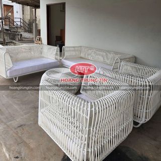 Sofa mây nhựa ngoài trời sofa thư giãn sofa nhựa giả mây giá sỉ