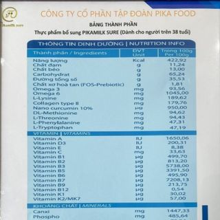 SỮA PIKAMILK SURE DÀNH CHO NGƯỜI TRÊN 38 TUỔI