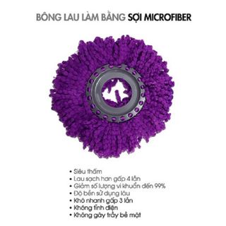 CÂY LAU NHÀ XOAY 360 ĐỘ MÂM INOX CAO CẤP