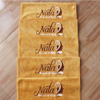 Bộ Khăn Thêu Hanoitex Logo Nala Spa Cho Khách giá sỉ