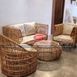 Sofa nhựa giả mây ngoài trời sofa thư giãn sofa biệt thự