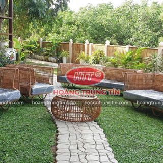 Sofa nhựa giả mây ngoài trời sofa thư giãn sofa biệt thự