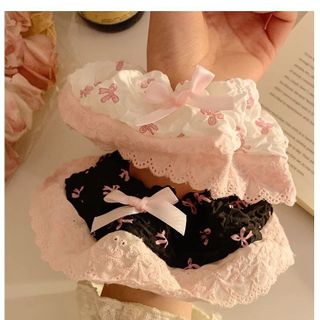 Scrunchies vải nơ hồng họa tiết nhiều nơ giá sỉ