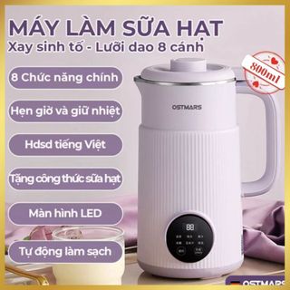 Máy làm sữa hạt OSTMARS đa chức năng, dùng nấu cháo, nấu nước, say sinh tố - Dung tích 800ml