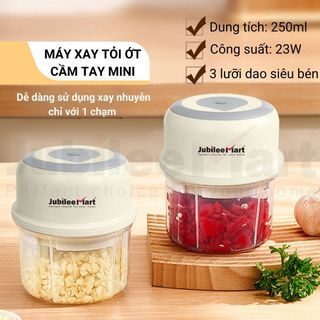 MÁY XAY GIA VỊ hành tỏi ớt mini, say sinh tố bằng điện sạc pin bằng tay 250ML - 23W giá sỉ