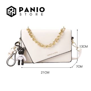 Túi xách nữ đeo chéo, đeo vai cao cấp đi chơi, đi tiệc thời trang hàn quốc (tặng kèm móc khóa gấu)
