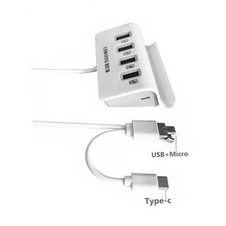 (Micro+TypeC+USB) OTG HUB - bộ chia cổng kết nối với điện thoại, Máy tính để làm việc và chơi Roblox Minecraft