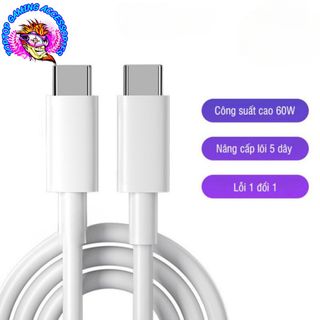 Cáp sạc nhanh 2 đầu Type C to Type C công suất 60W PD dài 1m to khỏe truyền dữ liệu tốc độ cao