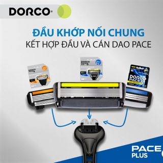 Vỉ 04 Đầu Cạo 6 Lưỡi DORCO PACE 6 Plus