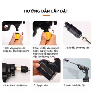 Bộ Máy Xịt Rửa Xe Cầm Tay Mini Áp Lực Cao 2 Pin ( HỘP NHỰA ) giá sỉ