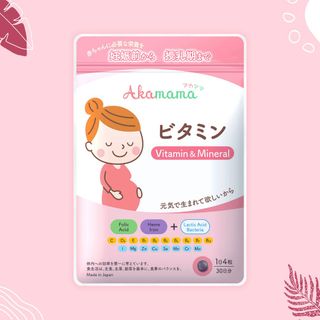 SẮT & VITAMIN cho bà bầu Akamama - Nhật Bản, hỗ trợ tiêu hoá, viên nhỏ, không vị, dễ uống - 120 viên- Nhật Bản