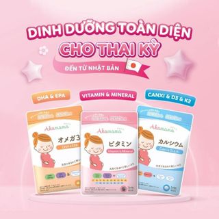 SẮT & VITAMIN cho bà bầu Akamama - Nhật Bản, hỗ trợ tiêu hoá, viên nhỏ, không vị, dễ uống - 120 viên- Nhật Bản