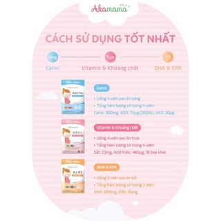 SẮT & VITAMIN cho bà bầu Akamama - Nhật Bản, hỗ trợ tiêu hoá, viên nhỏ, không vị, dễ uống - 120 viên- Nhật Bản