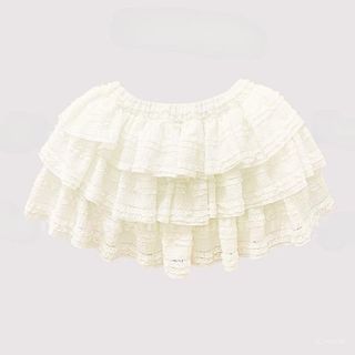 CHÂN VÁY XÒE trơn 3 tầng chất thun Ren,có lót quần freesize dưới 55kg