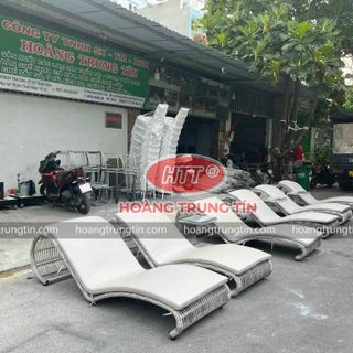 Giường tắm nắng nhựa giả mây ghế hồ bơi ghế bãi biển giá sỉ