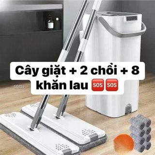 Bộ 2 Chổi 8 Khăn Kèm Thùng Lau Nhà giá sỉ