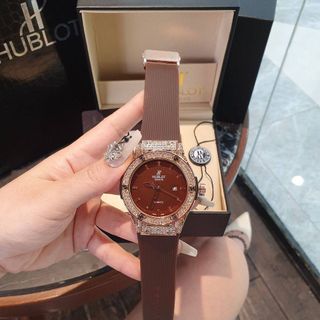 HOT SALE ĐỒNG HỒ NAM NỮ THỜI TRANG HUB 2 VIỀN HỘT DÂY CAO SU 1