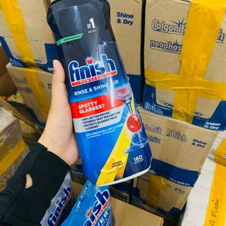 Combo Viên rửa chén Finish All in one 100 viên, muối, nước làm bóng 800ml