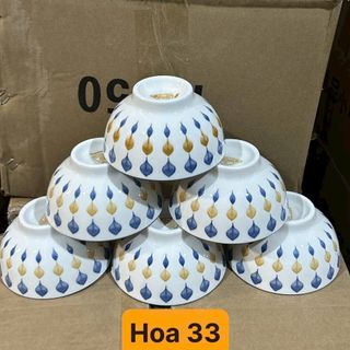 Bộ 10 chén bát cơm sứ 11,5cm bông phong cách Hàn Quốc Cao Cấp giá sỉ