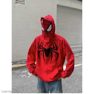 Áo khoác in nhện SPIDERMAN dây kéo full nón trùm kín đầu, chất nỉ dày mịn,dây kéo phao, tay phồng,form rộng dưới 80kg