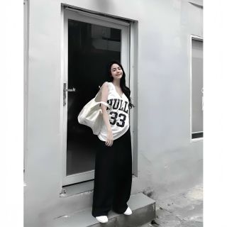 Set bộ logo in áo cotton quần tuyết mưa form rộng dưới 55kg
