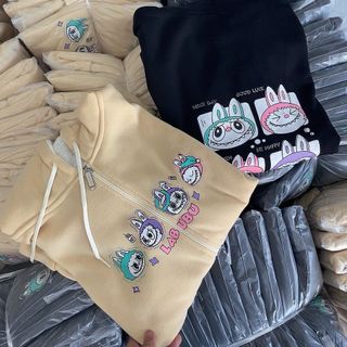 áo khoác LaBubu chất thun nỉ mềm mịn,form dưới 70kg,nón 2 lớp .logo in đẹp.