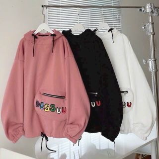 Aó hoodie DESUU có túi bao tử như hình.logo in.dây rút ở lai và nón.chất thun nỉ mềm mịn mát nha Nón rộng 2 lớp vải chính