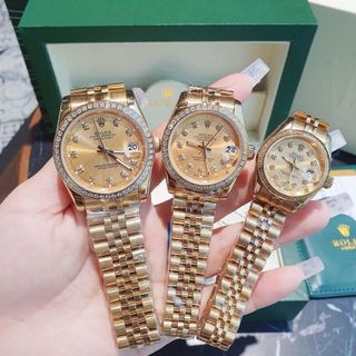 ĐỒNG HỒ NAM NỮ CAO CẤP RÔ LE DÂY THÉP MẶT KÍNH SAPHIRE VIỀN ĐÁ 1