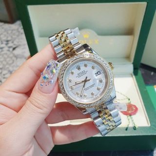 ĐỒNG HỒ NAM NỮ CAO CẤP RÔ LE DÂY THÉP MẶT KÍNH SAPHIRE VIỀN ĐÁ 1