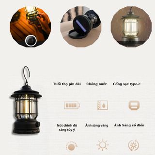 Đèn bão măng xông, đèn led tích điện dùng để đi dã ngoại, cắm trại ngoài trời công suất 5W - CTB795
