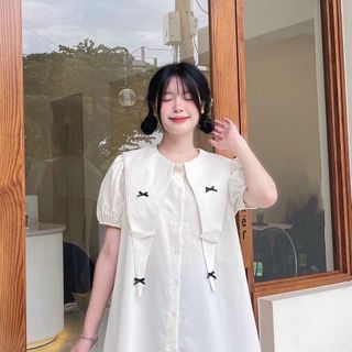 ĐẦM BABYDOLL PHỐI CỔ TÀ NHỌN freesize Dưới 58kg Chất Đũi xốp