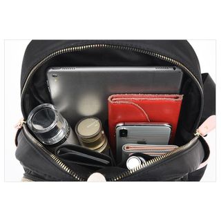 Balo thời trang nam - nữ mini đẹp du lịch công sở , vải dù cao cấp, màu đen sang trọng, khóa kéo nhiều ngăn TX31
