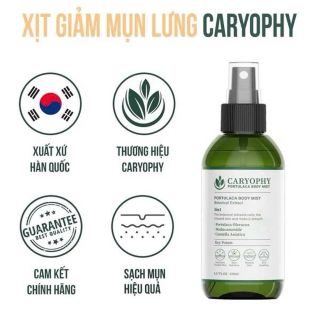 Xịt Giảm Mụn Lưng Caryophy Portulaca Body Mist giảm mụn, mờ thâm, sáng da toàn thân 150ml giá sỉ