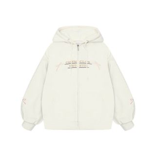 Áo khoác Hoodie zip nỉ thêu Nơ 2 CÁNH TAY SWEETIE CỰC DỄ THƯƠNG nón to có túi trong form rộng unisex giá sỉ - giá bán buôn